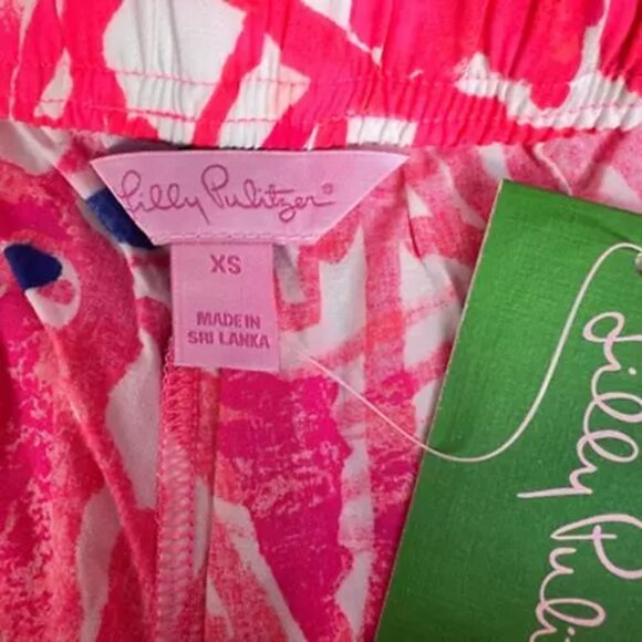 Lilly Pulitzer Womens Cocoa Shorts Tiki Pink Beach Bliss Pocket Fringe XS New - Picture 3 of 10